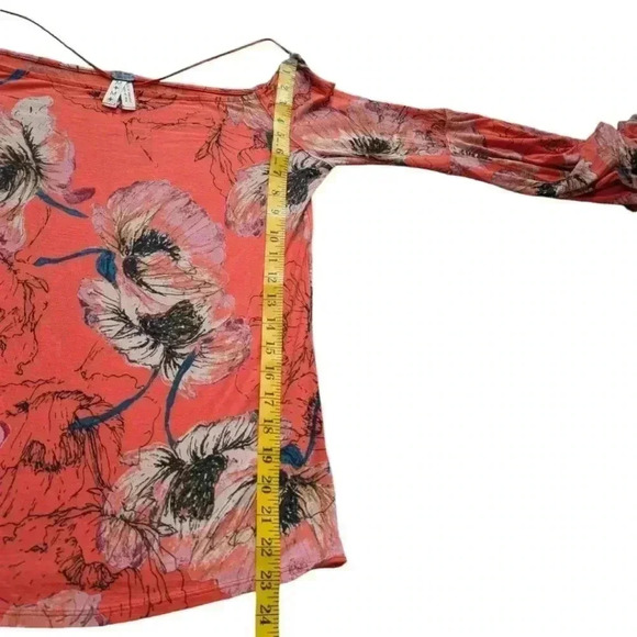 Free People We The Free Birds Of Paradise Printed Top Orange Women's size Medium - Picture 13 of 13